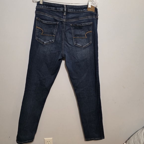 American Eagle Outfitters Dark Blue Skinny Jeans 14 Regular - Picture 3 of 6